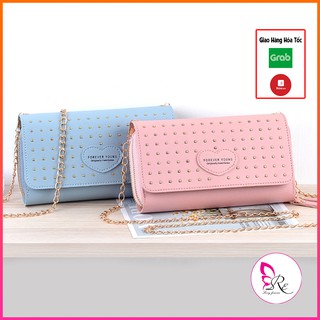 Ví nữ dài cầm tay có dây đeo chéo làm túi xách 2 in 1 - clutch nữ cầm tay dự tiệc sang chảnh VD11