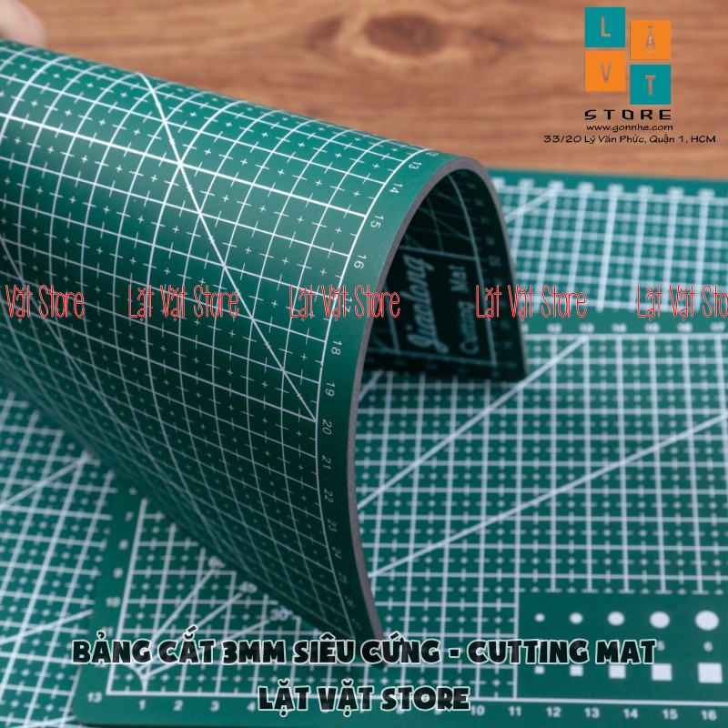 Bảng cắt làm đồ thủ công, tấm lót cắt giấy siêu cứng - Cutting Mat khổ A4, A5 - Dày 3mm - Thớt handmade, khắc