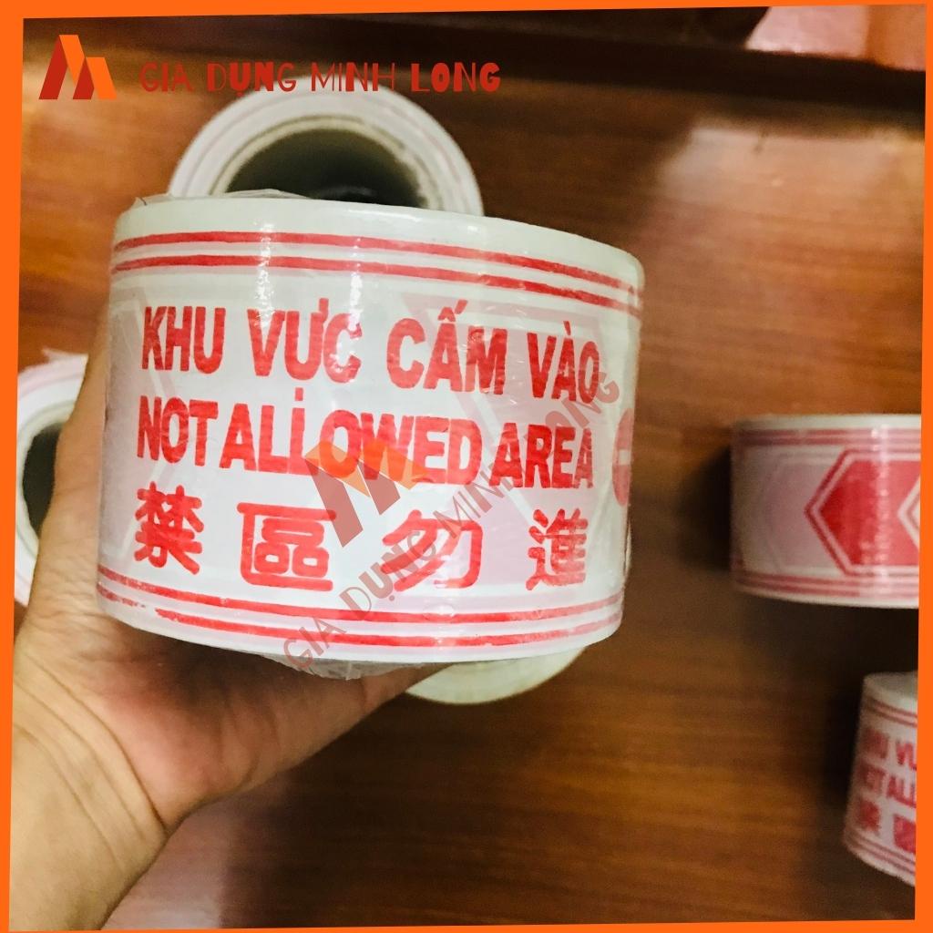 Cuộn dây rào cảnh báo khu vực cấm vào in 2 mặt loại đẹp , dây an toàn công trường, khu vực cách ly