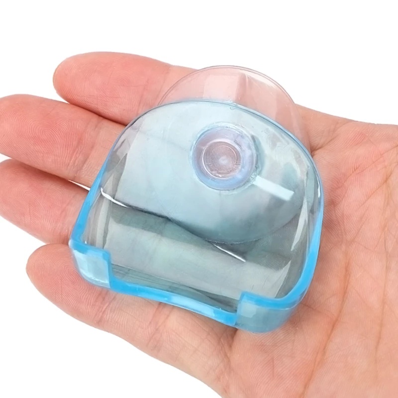 Giá Treo Dao Cạo Râu Bằng Nhựa Trong Suốt Dạng Móc Hít Chân Không Tiện Dụng Cho Nhà Tắm
