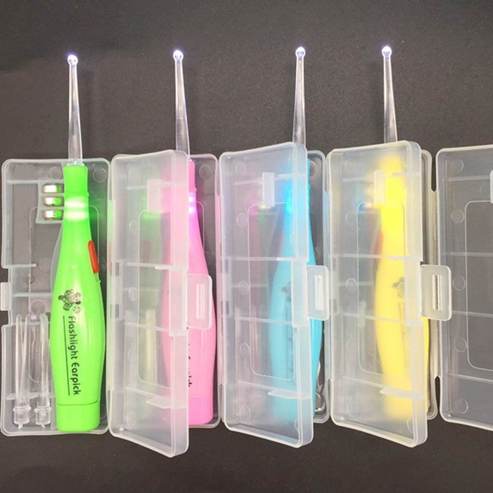 Combo 4 Dụng cụ LẤY RÁY TAI CÓ ĐỀN tiện lợi khi soi cho bé-QATE0130