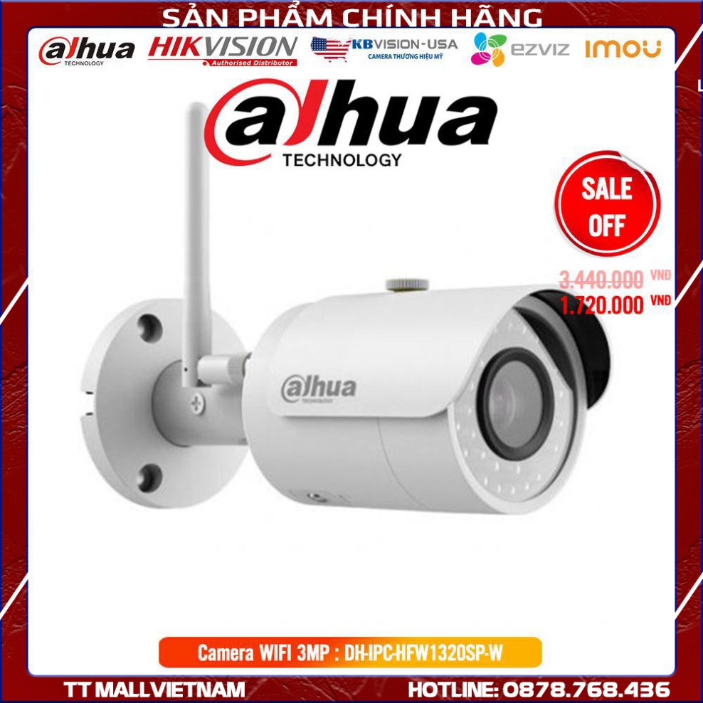 Camera IP Wifi 3MP Dahua IPC-HFW1320SP-W - Bảo Hành Chính Hãng 2 Năm