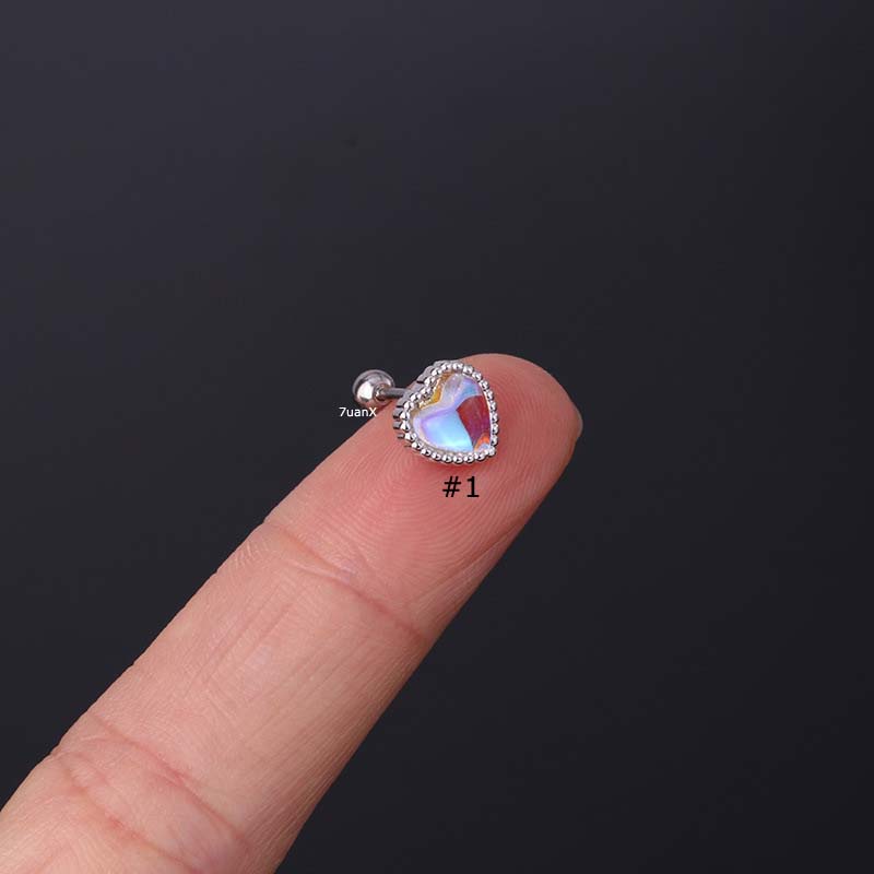 1 Chiếc Bông Tai Hình Trái Tim Bằng Thép Không Gỉ Dài 20 Mét Dài 6mm