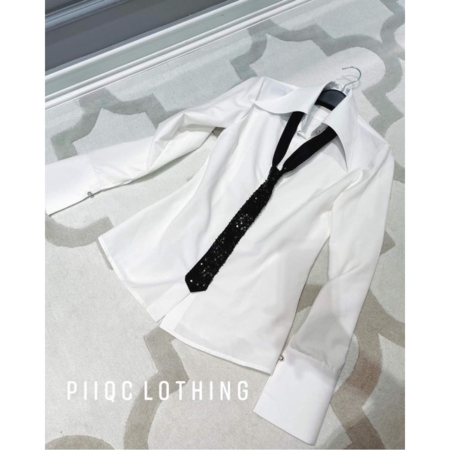 Áo Sơ Mi Nữ Cổ Đức Tay Phối Cực Đẹp Siêu Hot