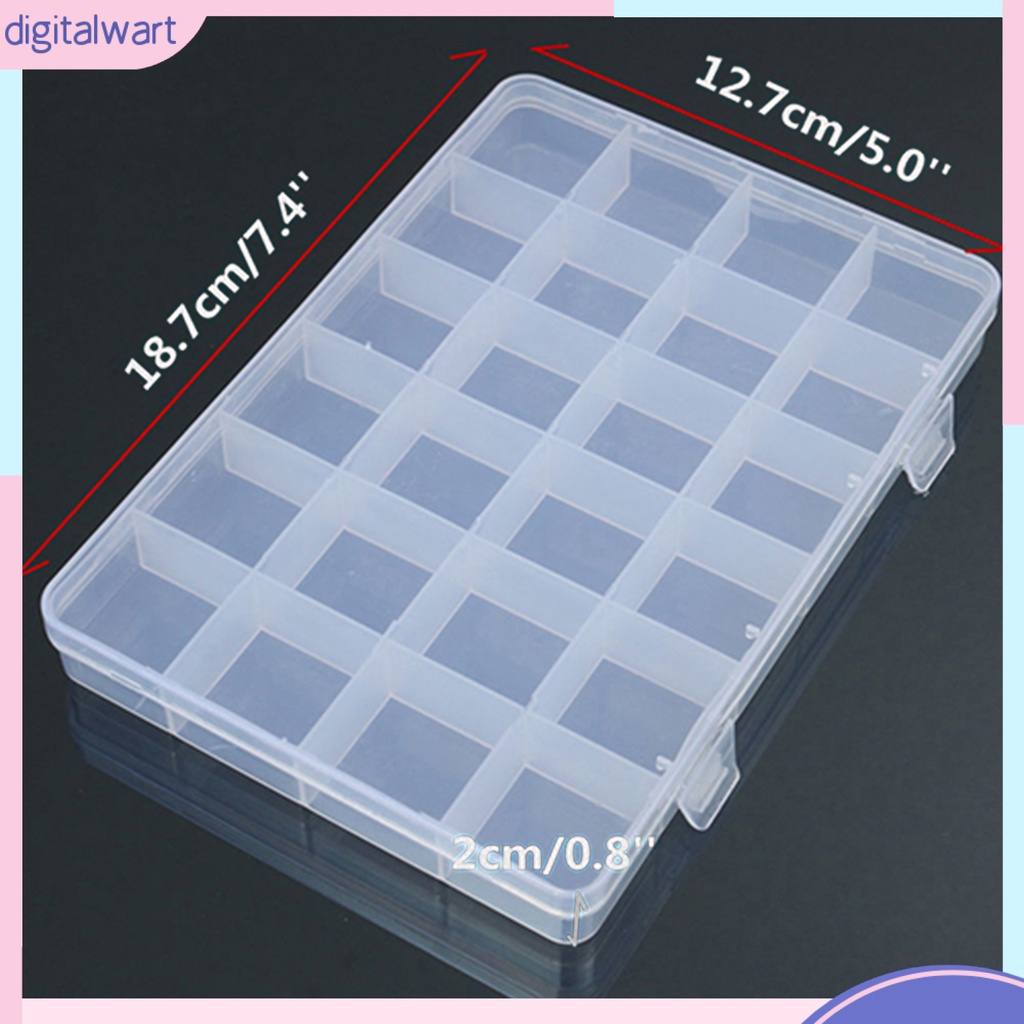 Hộp nhựa trong suốt 24 ô đựng phụ kiện trang sức/dụng cụ nhỏ tiện dụng