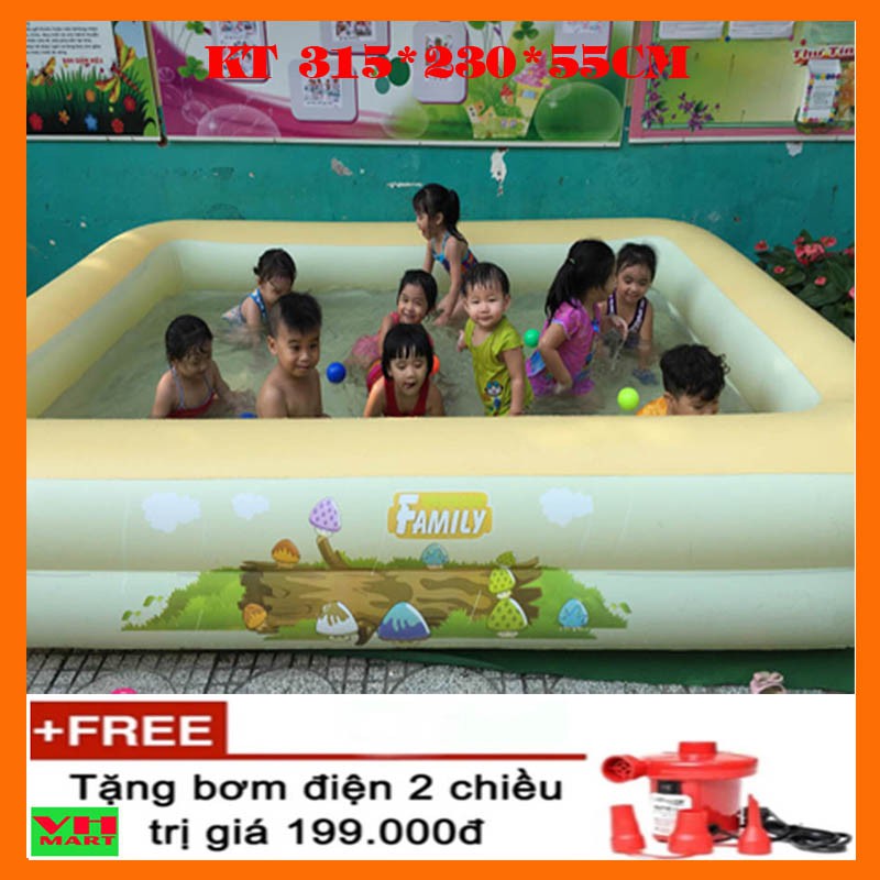 Bể bơi phao gia đình Summer Baby KT 315*230*55CM (tặng kèm bơm điện)