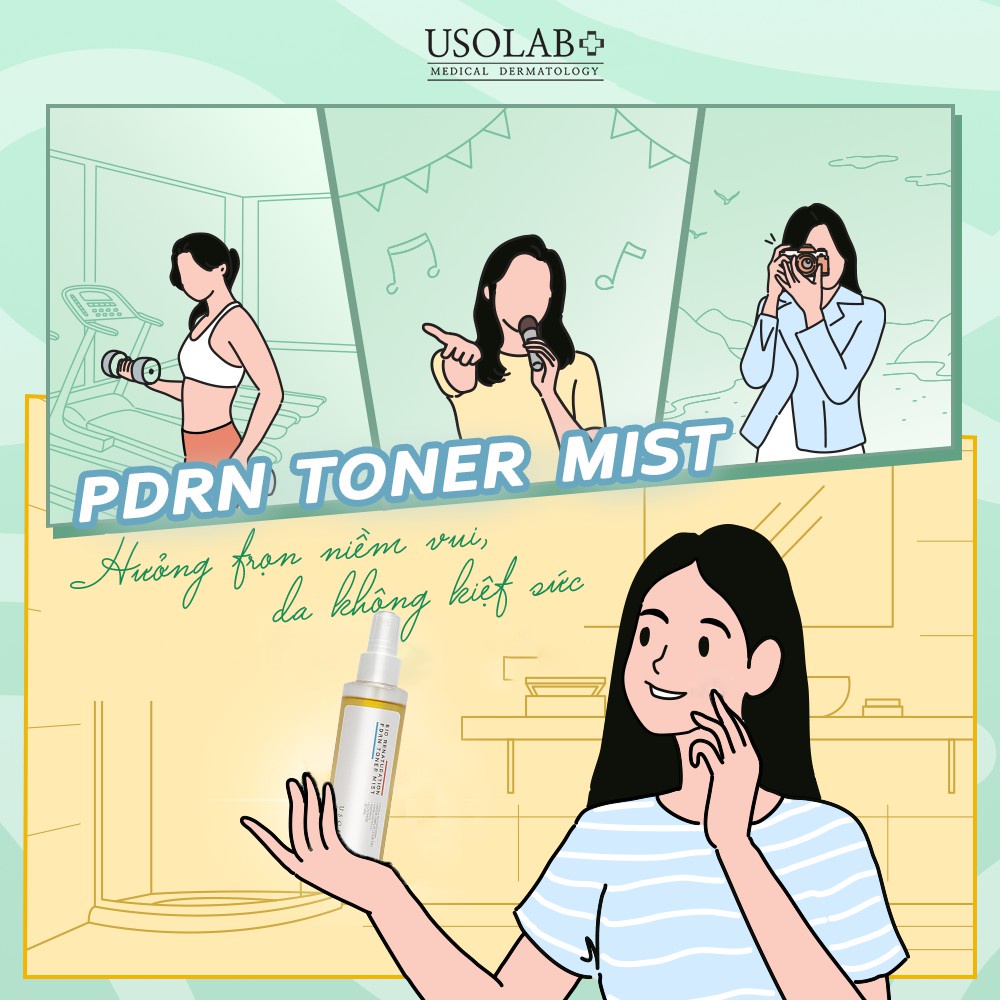 Xịt khoáng và toner 2in1 trắng da, phục hồi Bio Renaturation PDRN toner mist Usolab | BigBuy360 - bigbuy360.vn