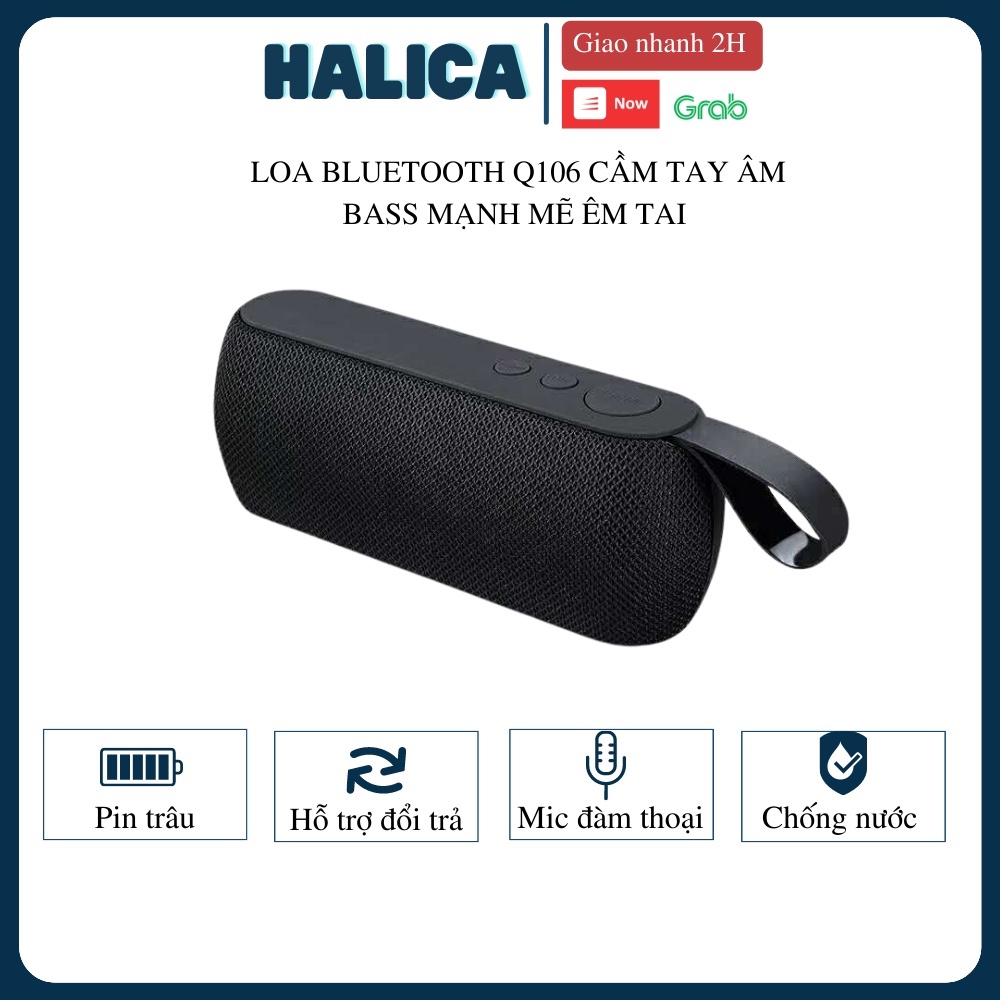 Loa Bluetooth Không Dây Mini Q106 Cầm Tay Chất Lượng Âm Thanh Trầm Ấm Hỗ Trợ Cắm Thẻ Nhớ