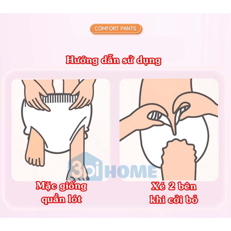 Băng vệ sinh dạng quần LANCOOL túi 3 cái Size L/XL - Dùng 1 lần, mềm mại, thấm hút, thoải mái và tiện lợi