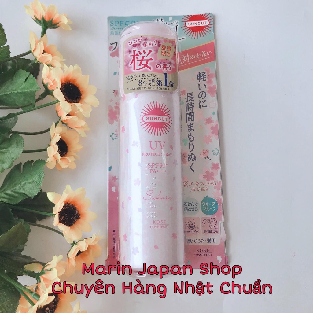 Kem chống nắng dạng xịt với độ chống nắng cao Kose Suncut SPF50 PA++++