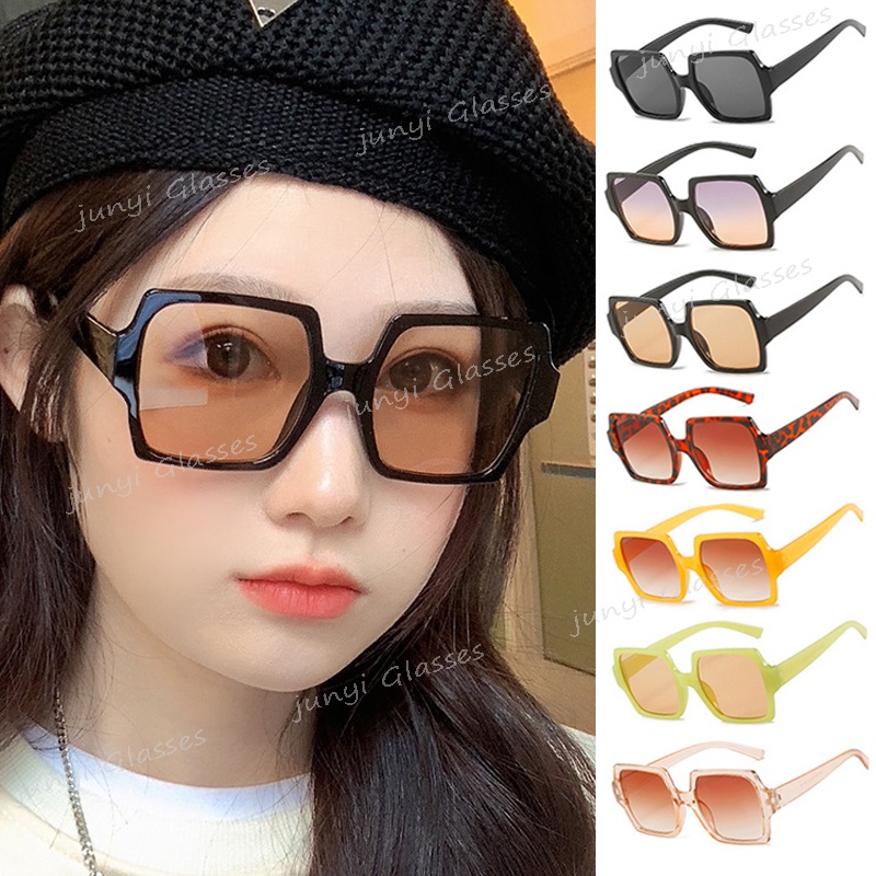 Kính Mát Gọng Vuông Chống Tia UV Phong Cách Retro Thời Trang Cho Nữ