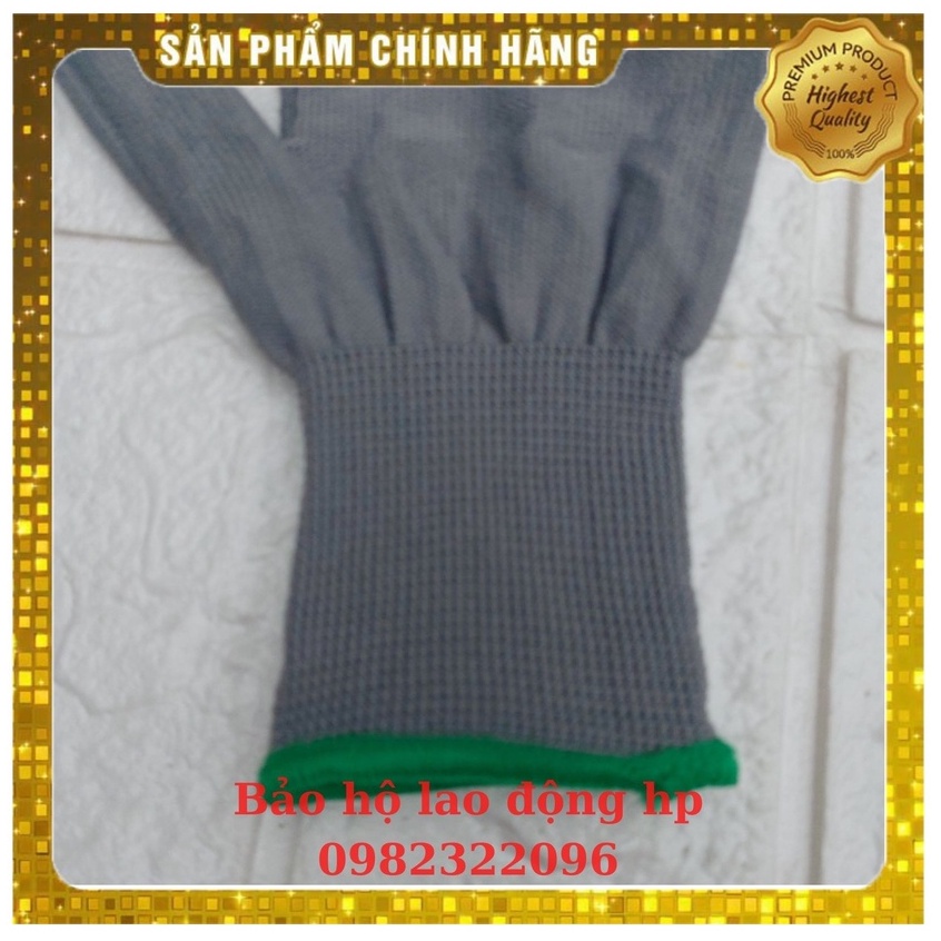 Găng Tay Bảo Hộ Lao Động Bao Tay Sợi Mút Xám Dai Dày Bền Đẹp Co Giãn Tốt