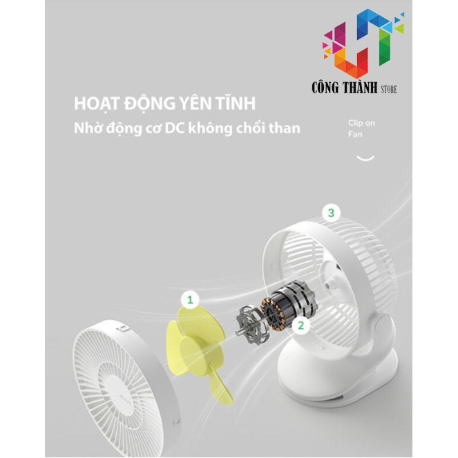 [Hàng Chính Hãng] Quạt kẹp bàn, kẹp xe đẩy xoay 720 độ FA18 -Dung lượng pin 4000mAh vô cùng tiện lợi | BigBuy360 - bigbuy360.vn