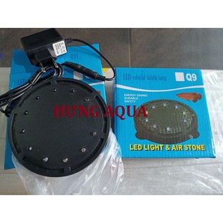 Sủi đĩa có đèn led q9 9 bóng led, q12 12 bóng led, đĩa sủi kèm đèn trang trí bể cá cảnh