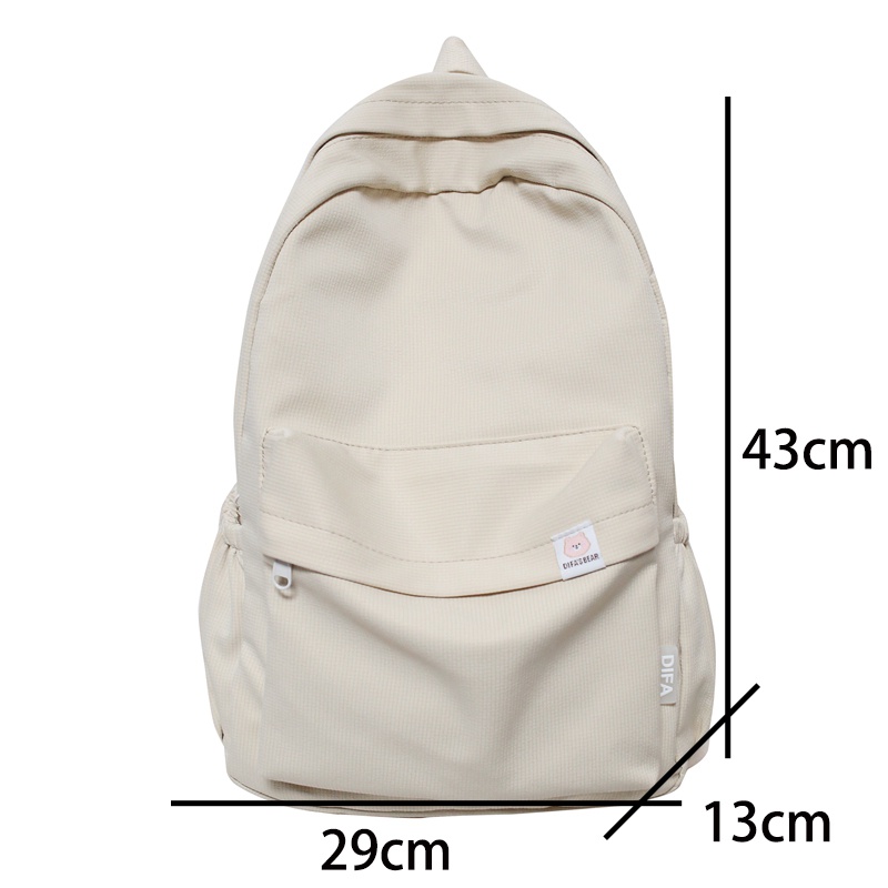 Ba Lô Đi Học / Du Lịch Bằng Nylon Chống Nước Màu Trơn Mẫu Mới Dành Cho Nữ Tuổi Teen / Nữ