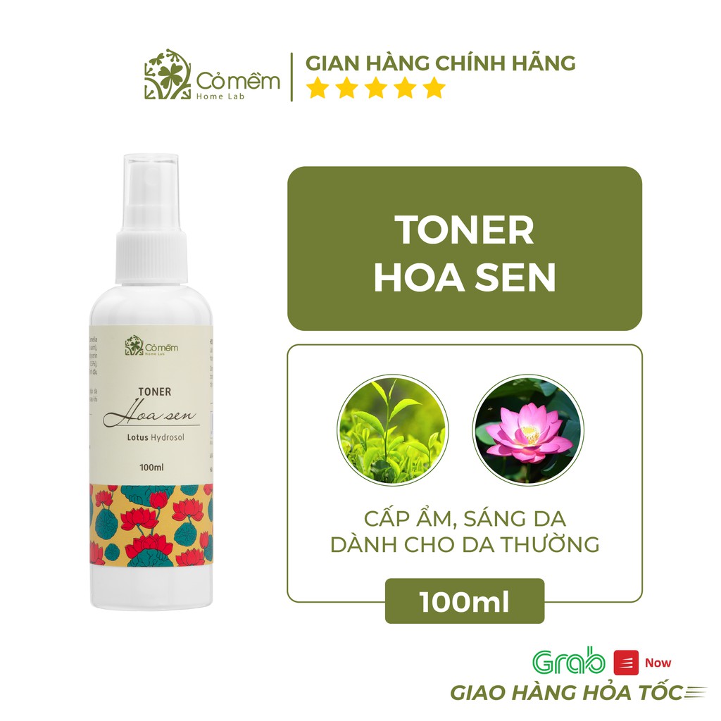 Toner/ Xịt Khoáng Thiên Nhiên Hoa Sen Giúp Cấp Ẩm Sáng Da Cỏ Mềm Homelab 100ml