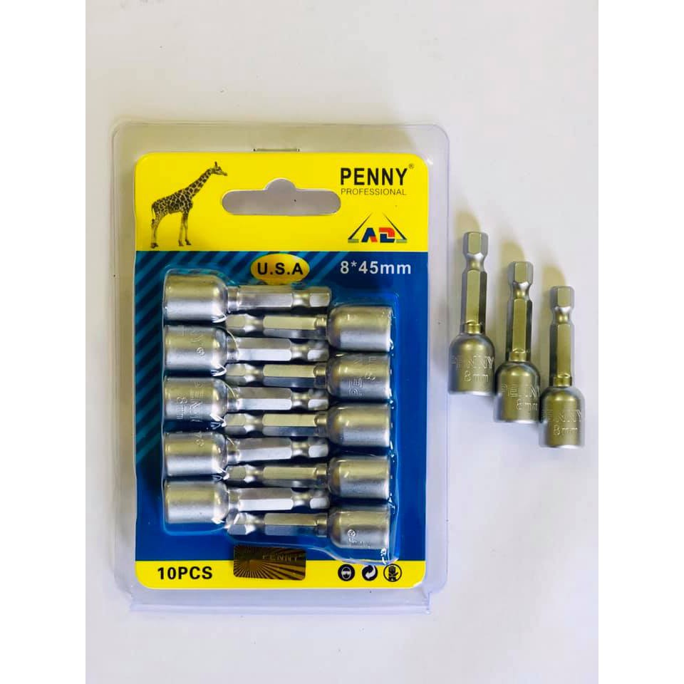 Vỉ 10 Đầu bắn tôn cao cấp Penny 8*45mm Siêu từ - HV Store 119