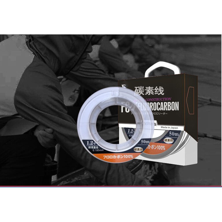 Cước link câu cá  Nhật bản FC Fluorocarbon cuộn 50m , chất liệu 100% nylon