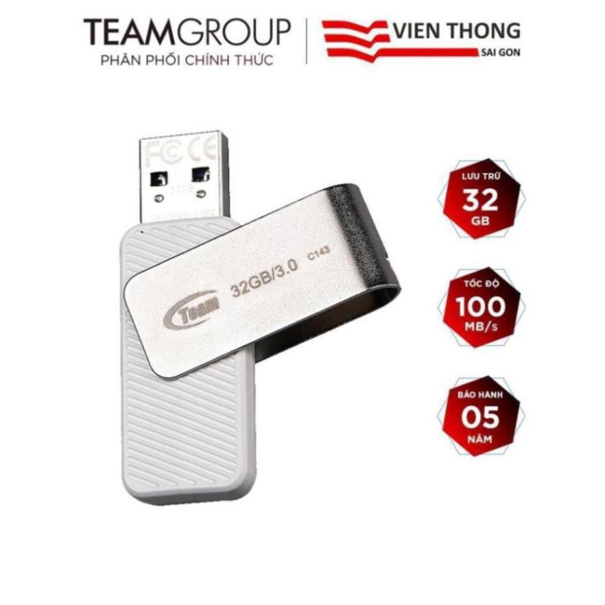 USB 3.0 Team Group C143 32GB INC tốc độ upto 100MB/s - Hãng phân phối chính thức MY
