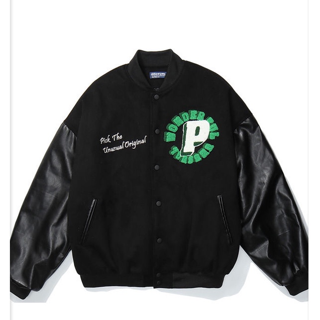Áo Khoác Bóng Chày Cài Khuy Dáng Rộng Thời Trang Cho Nam Và Nữ