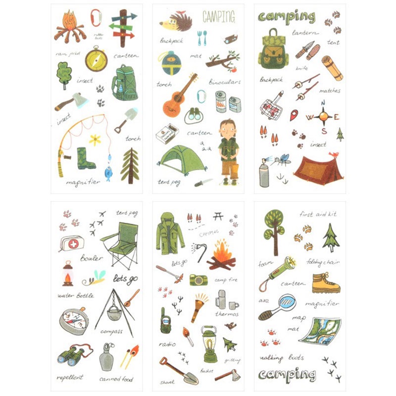 Set 6 tấm sticker hình chú mèo đen dễ thương dùng trang trí DIY