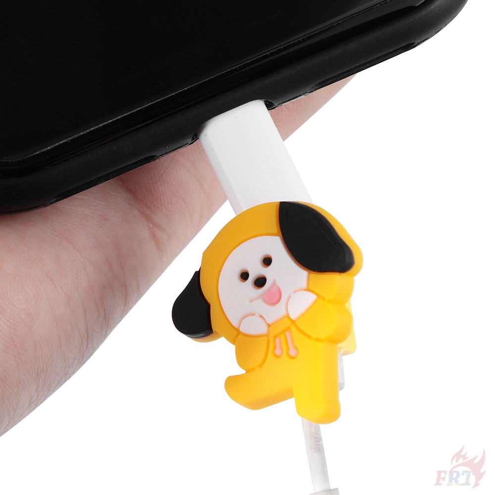 1 phụ kiện bảo vệ đầu cáp dữ liệu cho iphone hình kpop BT21 Bangtan Boys