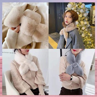 Khăn Quàng Cổ Bằng Lông Thỏ Giả Giữ Ấm Thời Trang Cho Nũ