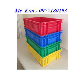 Thùng Nhựa Đặc B2 màu xanh dương – Kích Thước: 455x270x120mm