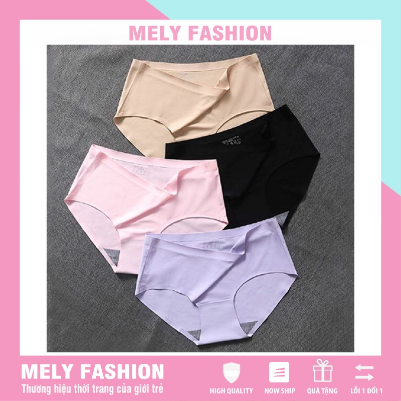 Quần Lót Su Nữ Thun Lạnh Không Đường May Kháng Khuẩn Có Bigsize Loại 1 Co Dãn Tốt Mely Fashion Ql02
