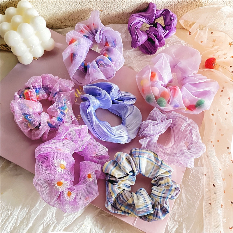 Set 4 dây buộc tóc AY co giãn phong cách Hàn Quốc cho nữ