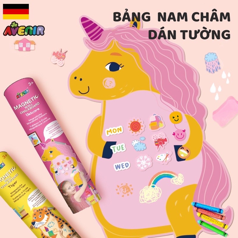 Bảng ghi chú nam châm dán tường tủ lạnh kèm sticker và phấn viết không bụi - ảnh sản phẩm 1