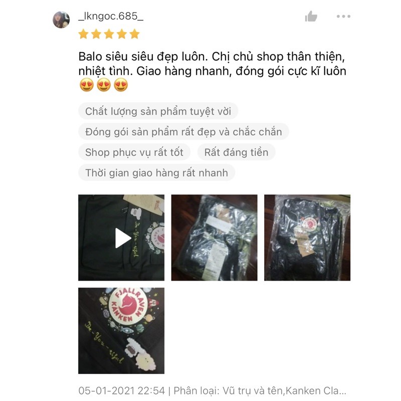 Balo Kanken OX RED đỏ đô tặng huy hiệu có feedback