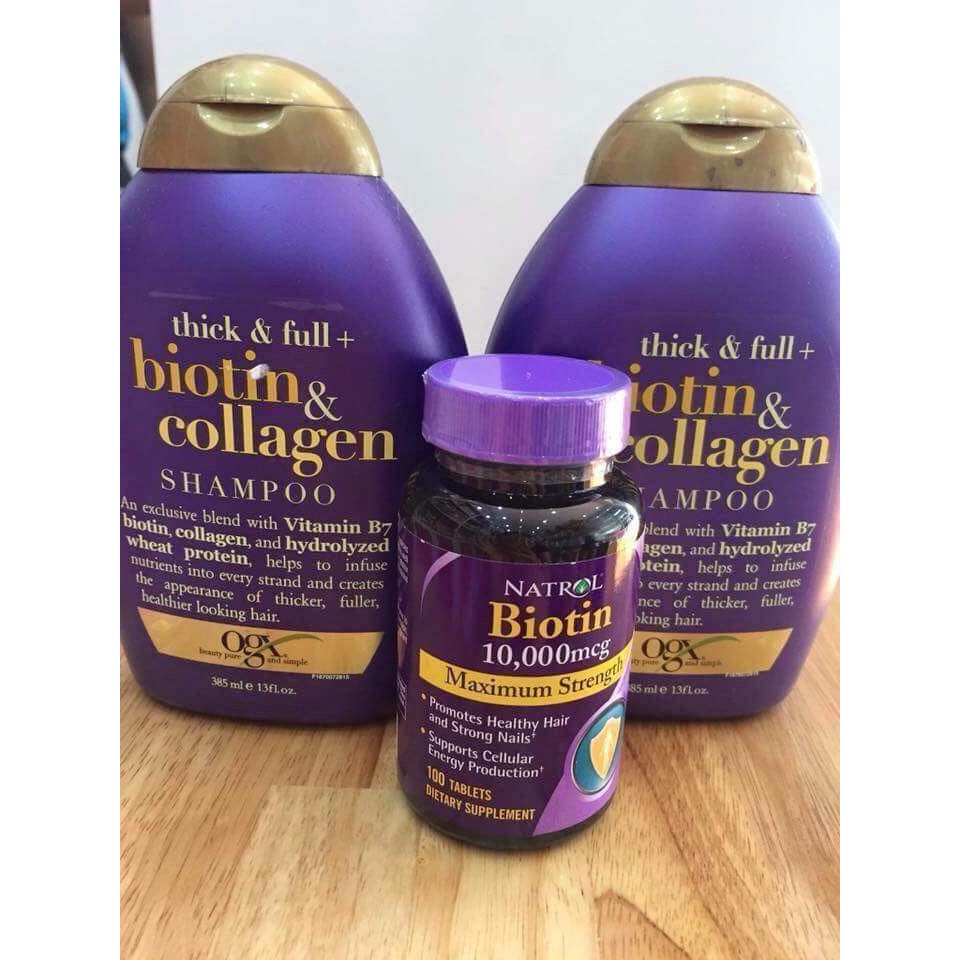 DẦU GỘI+XẢ Organic Thick and Full Biotin & Collagen