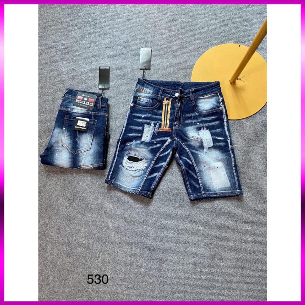 Quần Ngố ⚡ Quần Bò Nam DSQ Khóa Lệch Màu Xanh Hàng Siêu đẹp | BigBuy360 - bigbuy360.vn