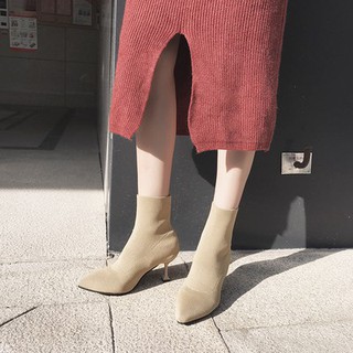 (Order-M) Ulzzang Boot len cao cổ gót đũa M056
