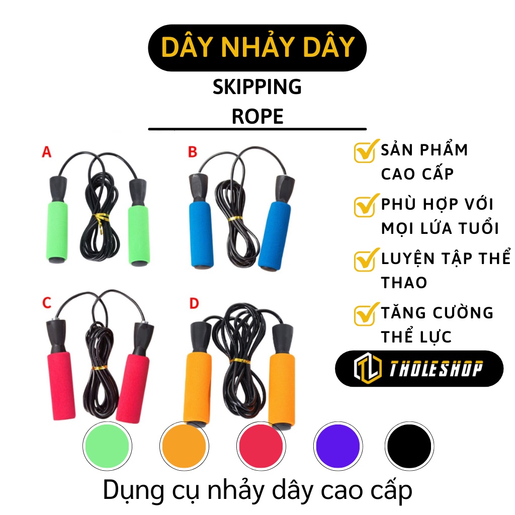 Dây Nhảy Giảm Cân - Dây Nhảy Thể Lực 2.9m Hỗ Trợ Tập Luyện, Tay Cầm Chống Trơn 3290