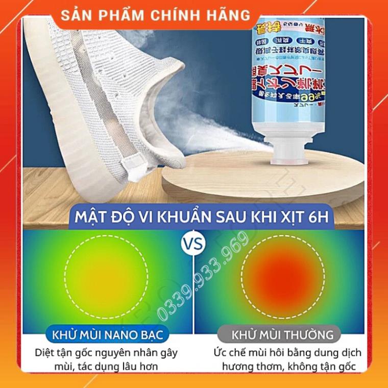 Chai Xịt Khử Mùi Giày Dép NaNo Bạc, Xịt Khử Mùi Hôi Chân