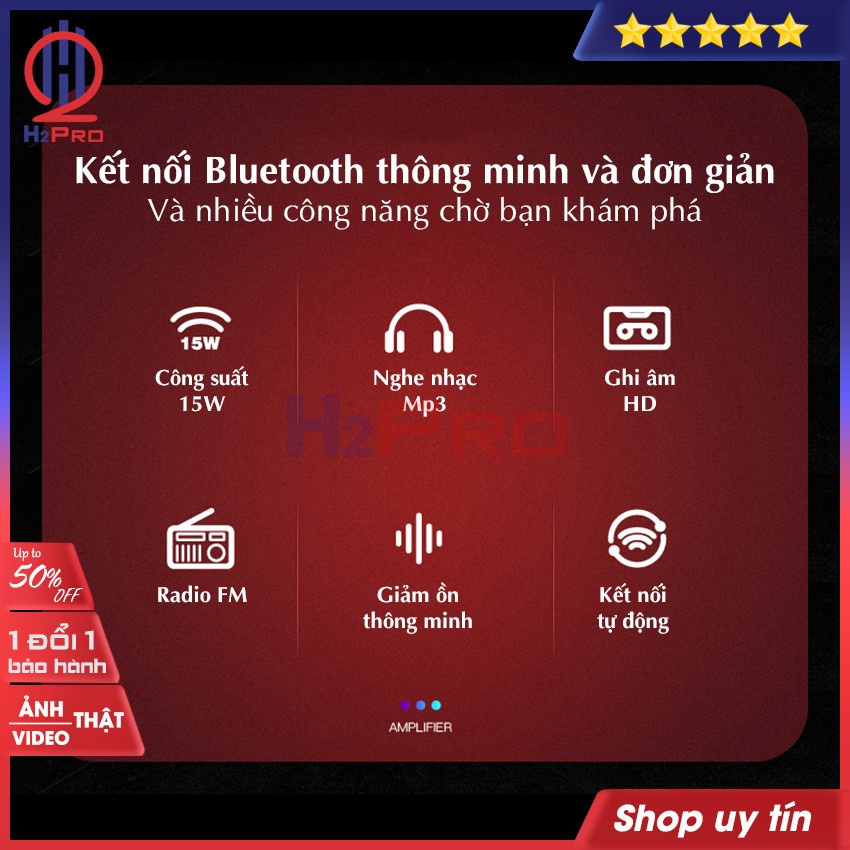 Máy trợ giảng Aporo T9 Plus H2Pro hàng hãng-micro không dây-Bluetooth 5.0-USB-Thẻ nhớ-Đài FM (1 bộ) (tặng mic 169k)