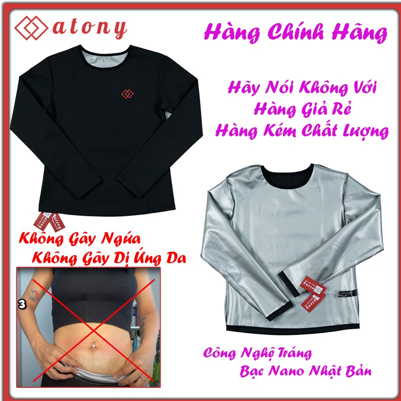 Áo Đổ Mồ Hôi Giảm Mỡ Bụng ATONY, Tráng Bạc Nano Nhật Bản Tăng Cường Sinh Nhiệt, Đánh Tan Mỡ Thừa, Đốt Calories, Giảm Cân