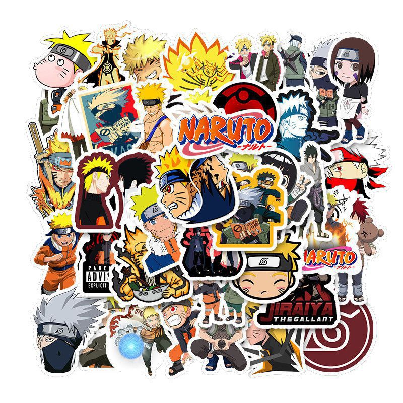 100 nhãn dán hình Naruto kháng nước trang trí tiện lợi