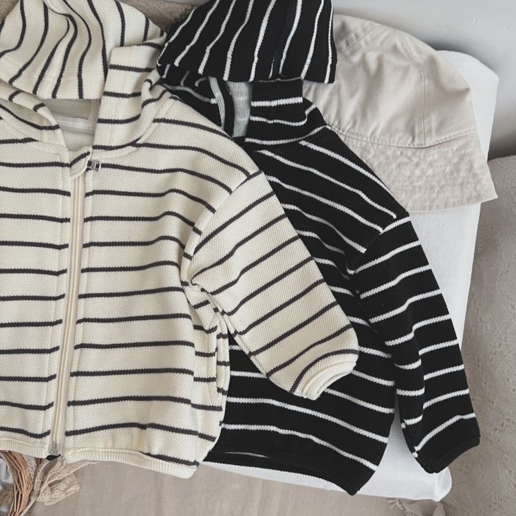 Áo Khoác Cardigan Có Nón Tay Dài Phong Cách Hàn Quốc Thời Trang Xuân Thu Cho Bé Gái