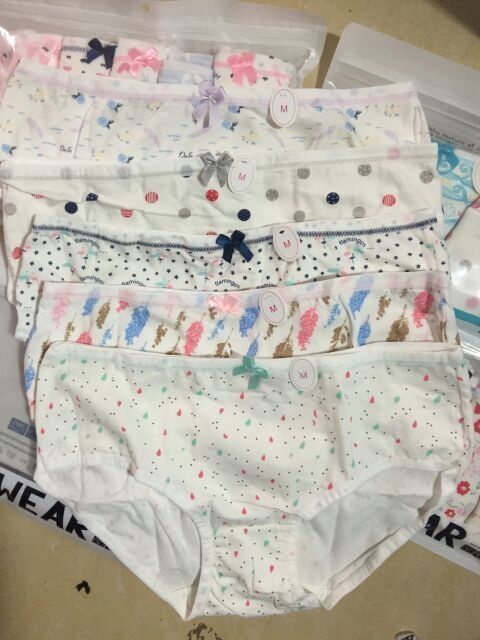 Set 5 Quần Lót Cotton Nữ Cute Cao Cấp Có Túi Zip