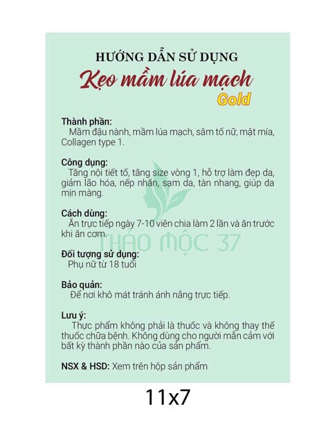 (Chuẩn) Kẹo Mầm Lúa Mạch Gold Thảo mộc 37 | BigBuy360 - bigbuy360.vn