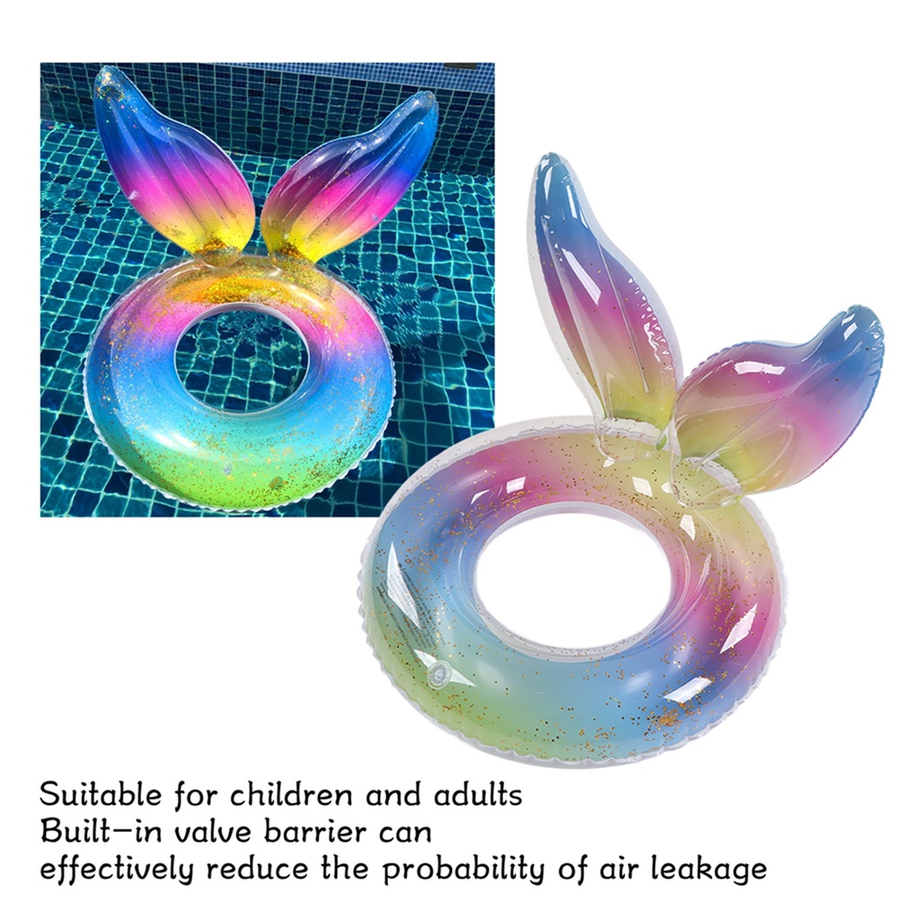 Nitrogen071 Vòng bơi Lấp lánh Sequins Cầu vồng Gradient Wings Bữa tiệc mùa hè Trẻ em Bể bơi Phao bơi