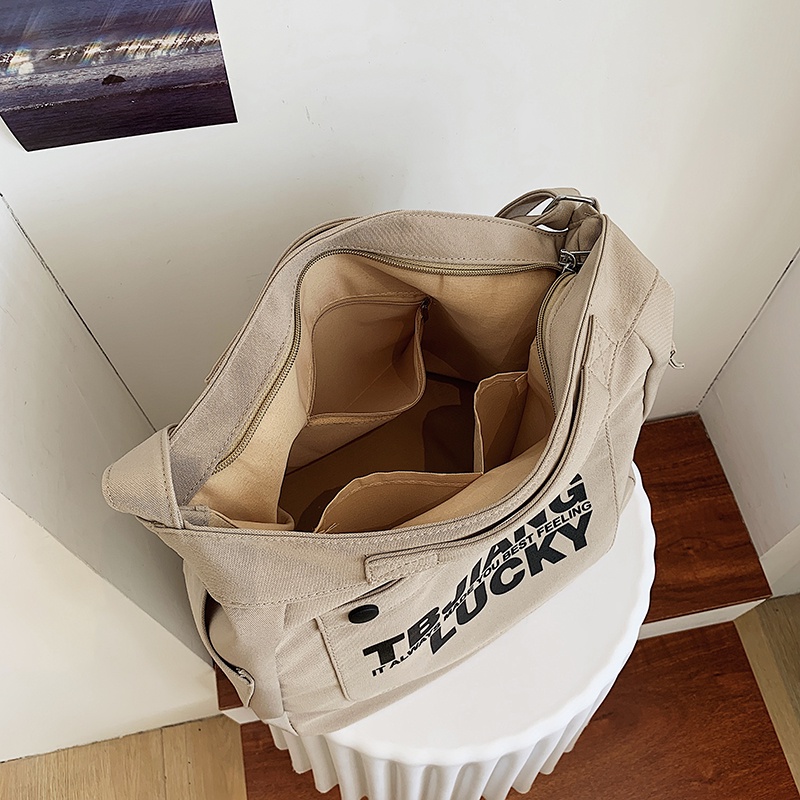 Túi Đeo Chéo Vải Canvas Thời Trang Hàn Quốc Cho Nữ