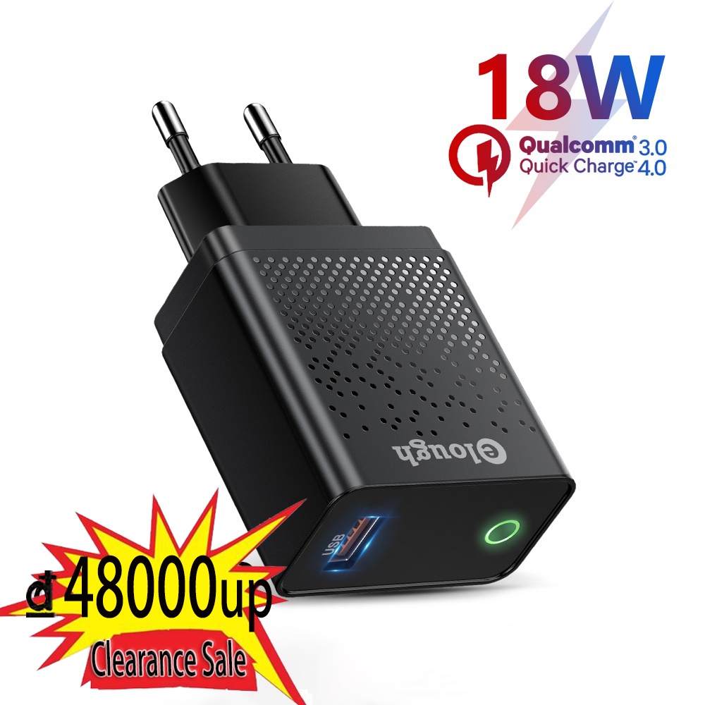 Củ Sạc Nhanh QC 3.0 18W Cổng USB Cho Điện Thoại