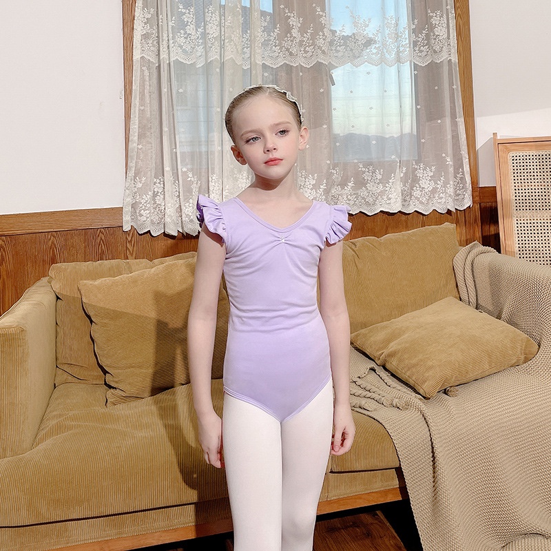 Bộ Trang Phục Múa Ba Lê Bằng Cotton Màu Tím Cho Bé