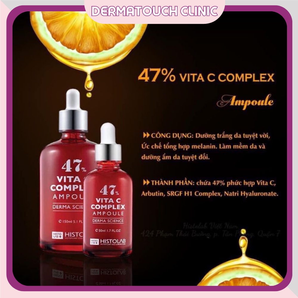 Serum Vita C Complex Ampoule 47% Histolab Dưỡng trắng da, mờ thâm