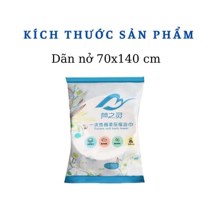 SALE❤️FREESHIP❤️Khăn Tắm Nén Du Lịch Bằng Cotton Tiện Lợi  Dùng Một Lần 70*140 cm
