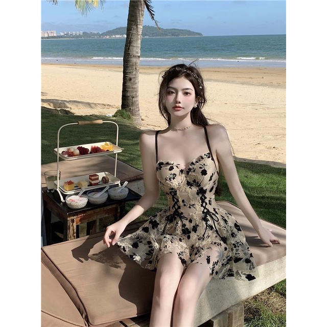 Bộ Đồ Bơi Một Mảnh Màu Trơn Phong Cách Retro Thời Trang Cho Nữ